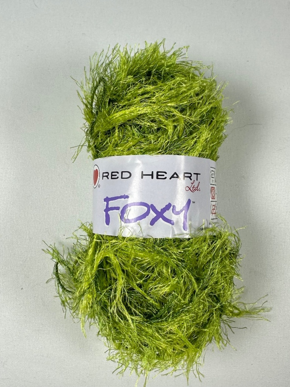 Red Heart Foxy Yarn Color #9630 Grass Discontinued Polyester Eyelash Faux Fur